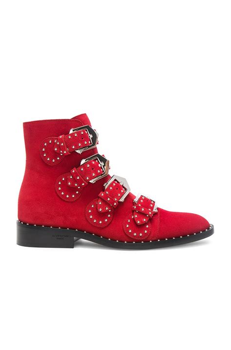 givenchy red suede shoes|red givenchy boots.